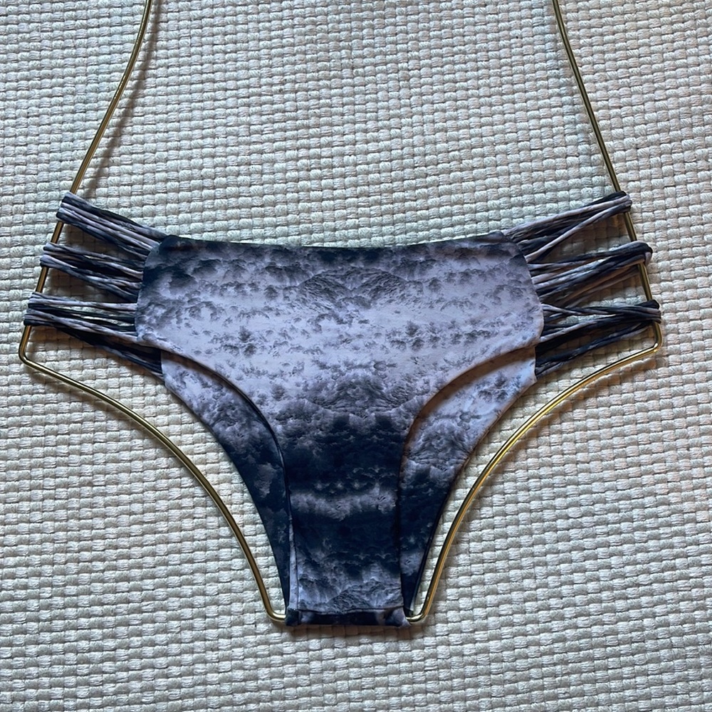 Mikoh Grey Cloud Pattern Bikini Bottom